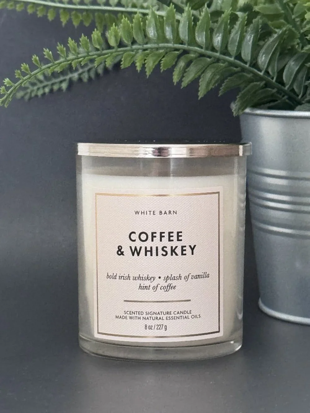 BBW Coffee & Whiskey White Barn Bath & Body Works Single Wick Candle